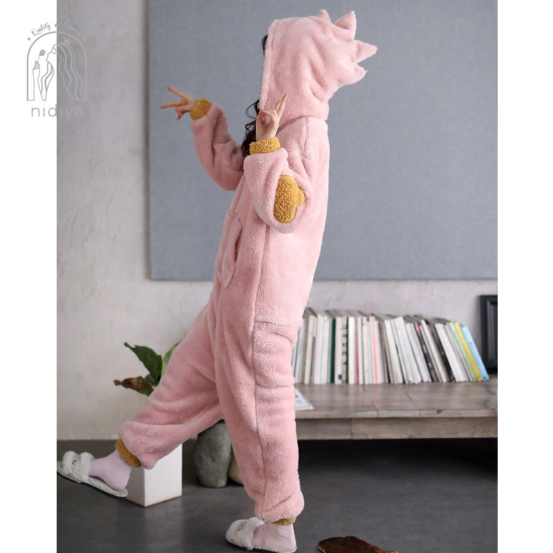 妮狄娅冬季法兰绒卡通珊瑚绒睡衣 妮狄娅服饰睡衣/家居服套装