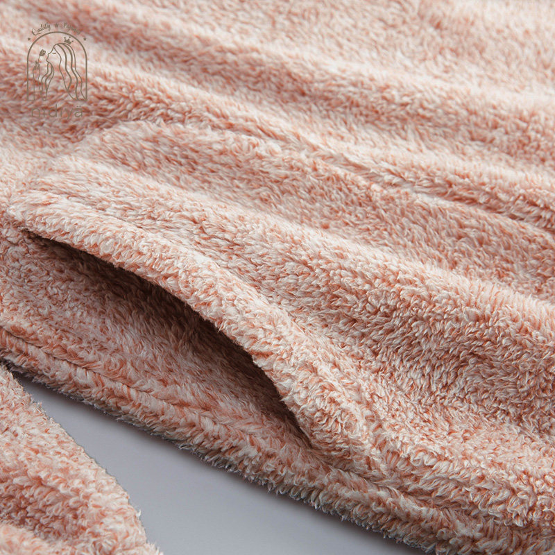 妮狄娅韩版2018冬长袖连体带帽睡裙 妮狄娅服饰睡裙