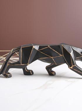 金钱豹摆件办公室桌面创意