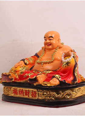 卧佛神像彩绘树脂供奉摆件