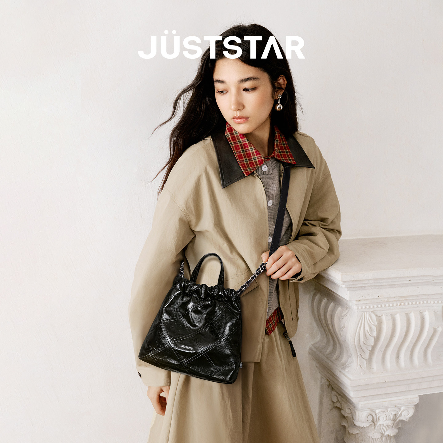 欧时纳菱格流浪包单肩斜挎包女2025新款两用双肩通勤大容量托特包,淘宝优惠券,粉丝福利购,淘宝优惠卷