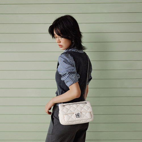 欧时纳华夫腋下包2026新款小方包菱格小香风高级感女士单肩斜挎包 - 图0