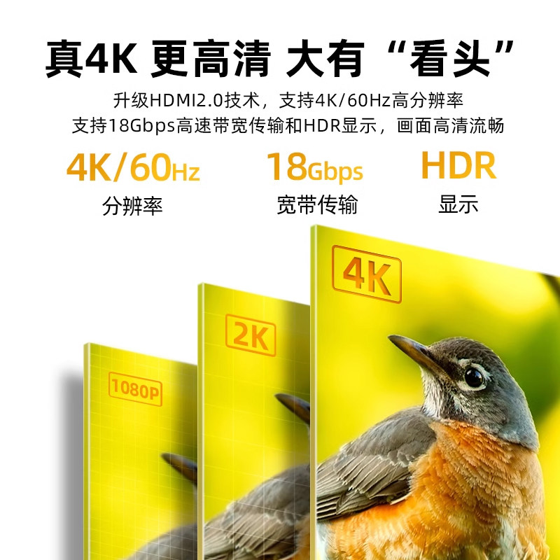 帝特hdmi线高清线2.0笔记本电脑电视显示器屏机顶盒连接线3/5米