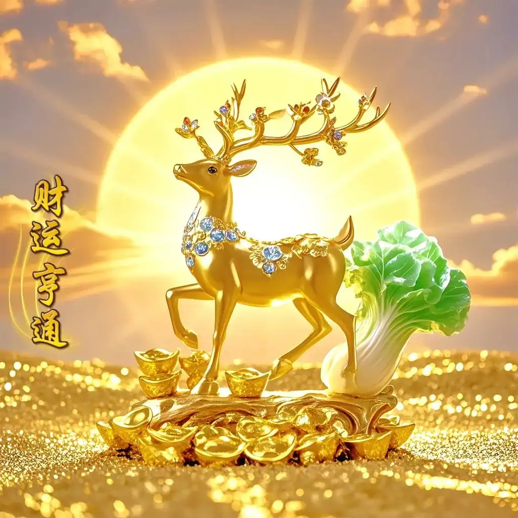 【爆款】福鹿百财墙贴自粘免钉3D立体装饰画客厅玄关招财防水防潮,淘宝优惠券,粉丝福利购,淘宝优惠卷