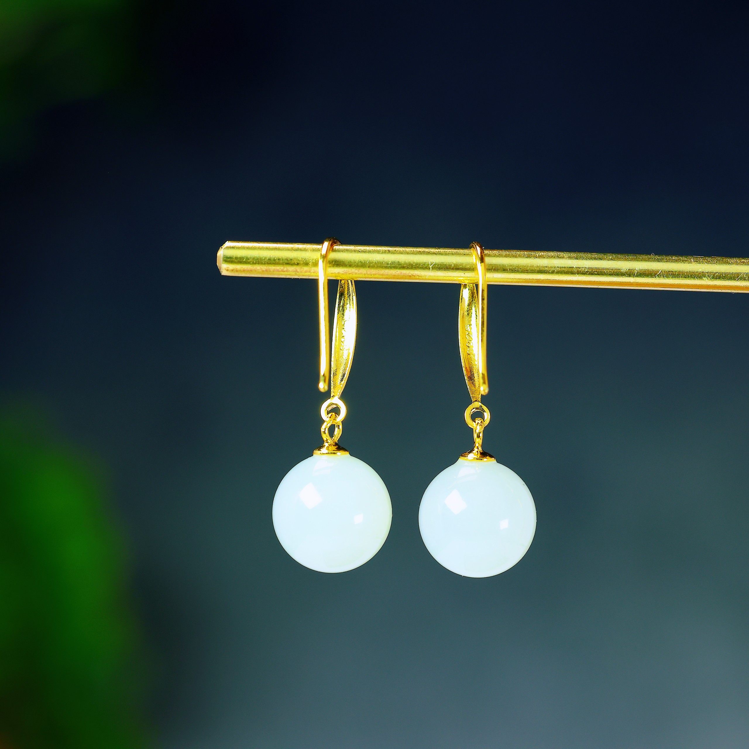 天然和田玉羊脂白玉925银轻奢简约百搭玉石耳环耳饰耳坠,淘宝优惠券,粉丝福利购,淘宝优惠卷