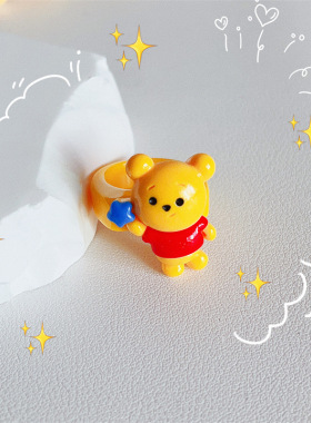 可爱卡通童趣戒指亚克力