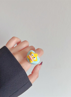 丑萌五角星大嘴怪树脂戒指