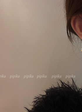 pipi原创珍珠m字母星钻耳环耳饰轻奢小众高级感日常百搭耳钉银针