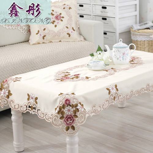 桌布布艺 餐桌布椅套椅垫套装家用 欧式现代简约长方形茶几书桌布 - 图2