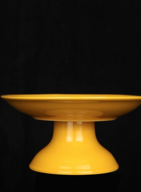 佛堂风陶瓷黄色香炉花瓶供水杯