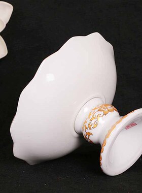 无字高脚果盘真金莲花供果盘果碟