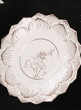 富安佛具用品白玉描金陶瓷