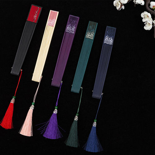 扇子中国风舞蹈扇折扇网红流苏便携古风汉服跳舞表演礼品小竹扇夏 - 图2