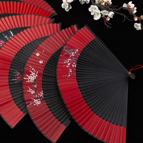 扇子中国风舞蹈扇折扇网红流苏便携古风汉服跳舞表演礼品小竹扇夏 - 图1