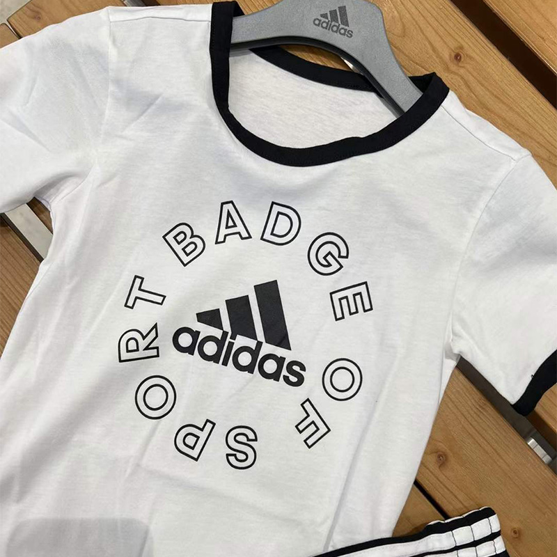 Adidas/阿迪达斯男女小童居家运动套装透气短袖套装H65801