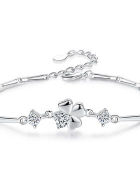 s925银手链女士简约不褪色时尚