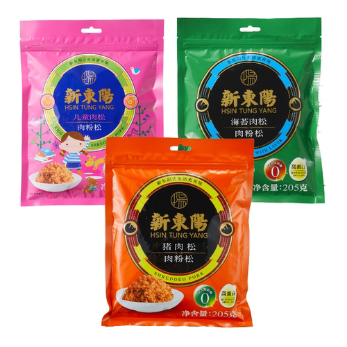 新东阳猪肉松（肉粉松）205g*3袋营养儿童海苔寿司拌饭粥即食零食 - 图2