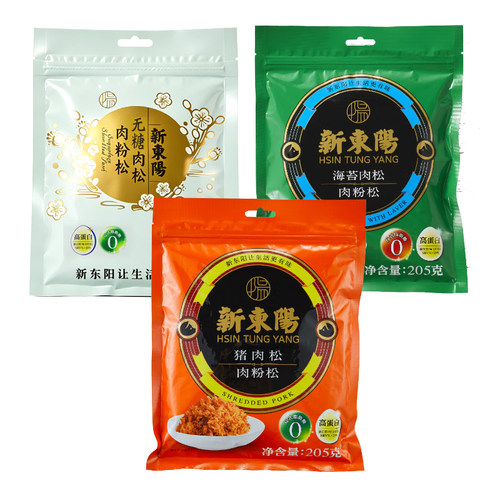 新东阳猪肉松（肉粉松）205g*3袋营养儿童海苔寿司拌饭粥即食零食 - 图2