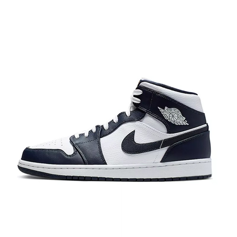 上尚JJ AIR JORDAN 1 MID AJ1黑曜石中帮透气篮球鞋 554724-174 - 图3