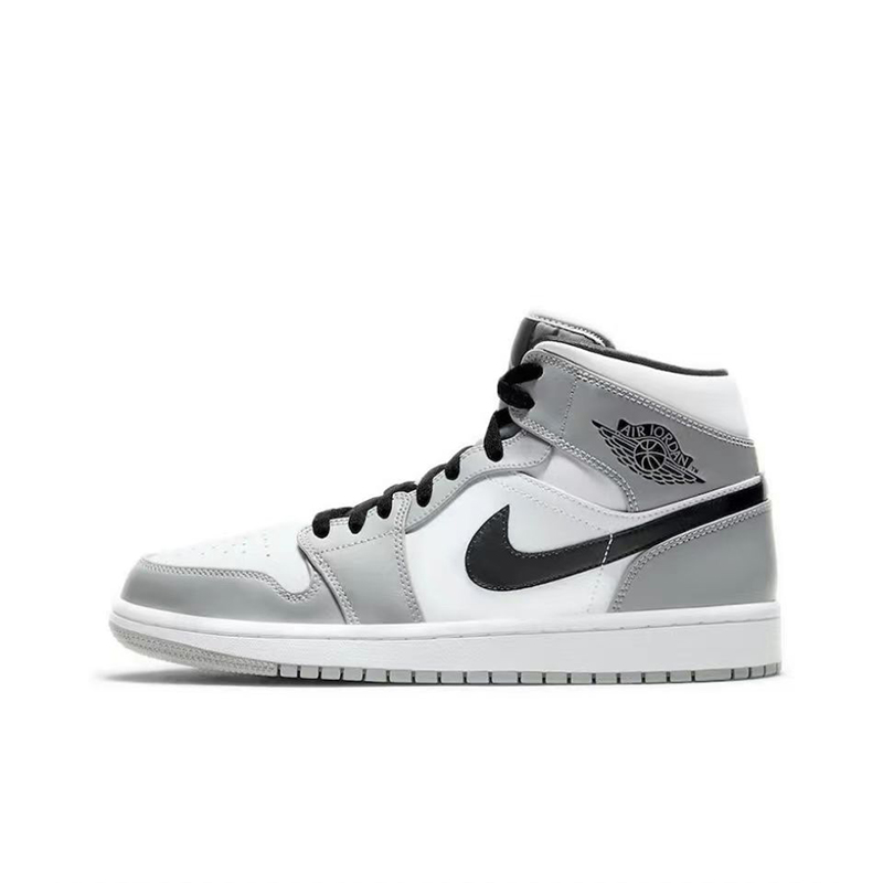 上尚DR4 Air Jordan 1 Mid AJ1 烟灰 灰白 篮球鞋 554724-092 - 图3