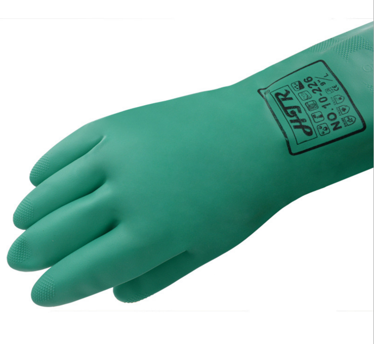 海太尔10-226丁腈橡胶耐酸碱耐磨耐油防滑防护洗碗工业防腐手套 - 图1