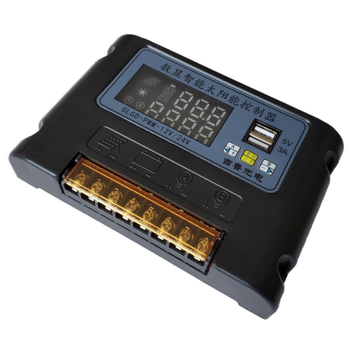 数显智能太阳能控制器10A 双路 12V24V自动 USB充电锂电池 - 图2