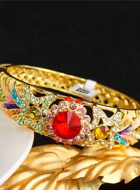 新式景泰蓝合金手镯镶钻送朋友