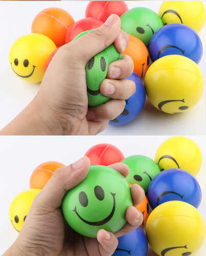 包邮pu海绵实心软球表情笑脸礼品压力球手捏减压发泄球儿童玩具球 - 图0