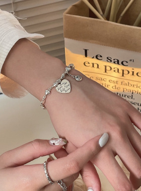 原创设计s925纯银小爱心手链女韩国东大门轻奢风夏季新款笑脸手饰