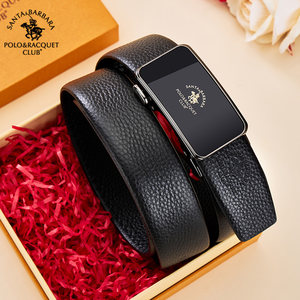 圣大保罗男士2025新款皮带男款真皮自动扣腰带男潮年轻人裤带正品