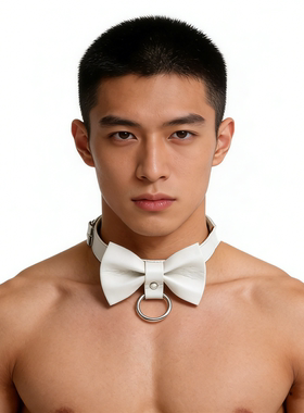 舞台GOGOBOY蝴蝶结吊坠项圈 摇滚夜店脖链项链锁骨链choker颈带男