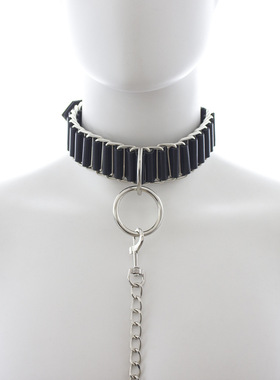 暗黑朋克金属牵引choker项圈男款