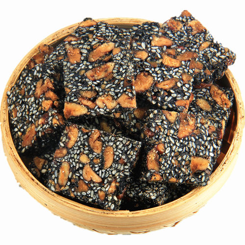 杭州特产山核桃仁黑芝麻片酥糖 临安小核桃肉麻糖罐装230休闲零食 - 图1