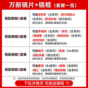 万新镜片1.67防蓝光非球面树脂高度近视防眩光驾驶镜片1.74超薄