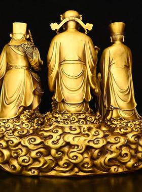 黄铜五路财神像摆件五方财神老爷铜像家居客厅商铺里公司开业礼品