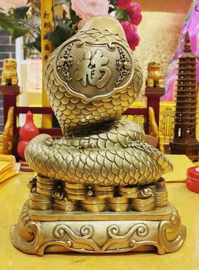 铜蛇摆件金属眼镜蛇像吉祥物