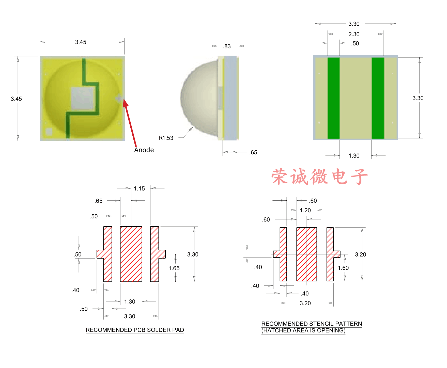 3w大功率led紫光3535贴片灯珠365/370/410/395nmUV紫外线固化绿油 - 图0