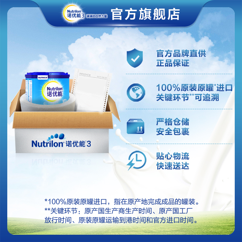 nutrilon官方旗舰店[预售]Nutrilon诺优能幼儿配方奶粉3段八罐 原装原罐进口牛栏奶粉3