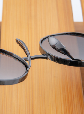 纯钛圆款水晶眼镜茶色石头眼镜东海水晶墨镜男女款小脸型清凉养眼