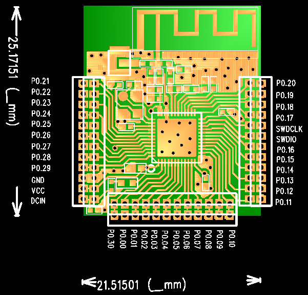 nRF51822蓝牙收发模块 QFAA蓝牙 QFAC无线模块  BLE4 NRF52832 - 图2