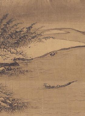 高清复刻夏圭雪堂客话国画宋画小品雪景山水画微喷古代名画装饰画