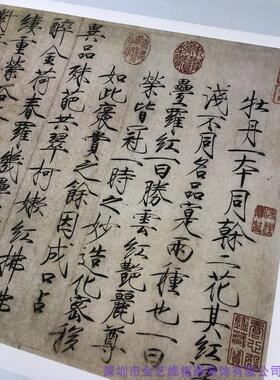 瘦金体字帖高清微喷复制古代名家书法学习临摹宋徽宗赵佶牡丹诗帖