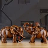 Слонские украшения пара богатства смола ремесла имитация твердых деревянных гостиных домашние винные шкафы бог -хранение украшение китайского стиля