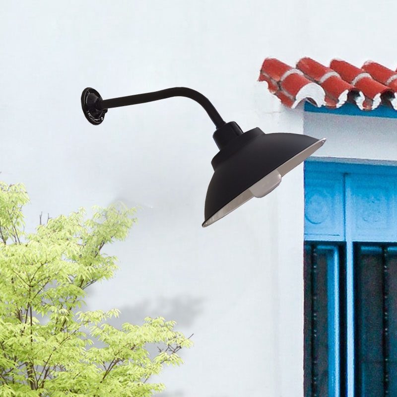 LED户外路灯工矿灯防水马路灯罩家用庭院灯过道灯门口 室外照明灯 - 图1