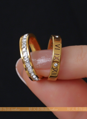 单排锆罗马数字微镶戒指