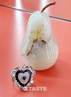 XTASTE USELESSOBJECTS带钻爱心戒指乔欣同款明星银色原创时尚款