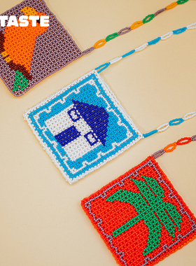 房子椰子树小鸟口袋包串珠配饰