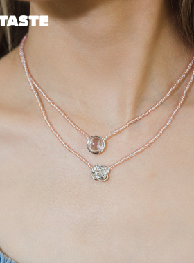 XTASTE USELESSOBJECTS 玫瑰水晶双层珠链奚梦瑶同款叠戴款原创