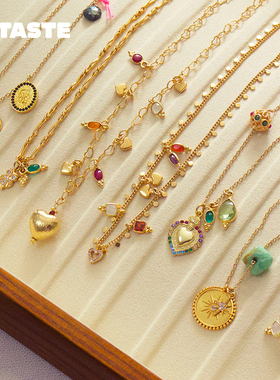 法国DELPHES金色链条宝石项链