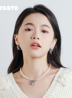 MOMENTEL爱字星星珍珠吊坠项链